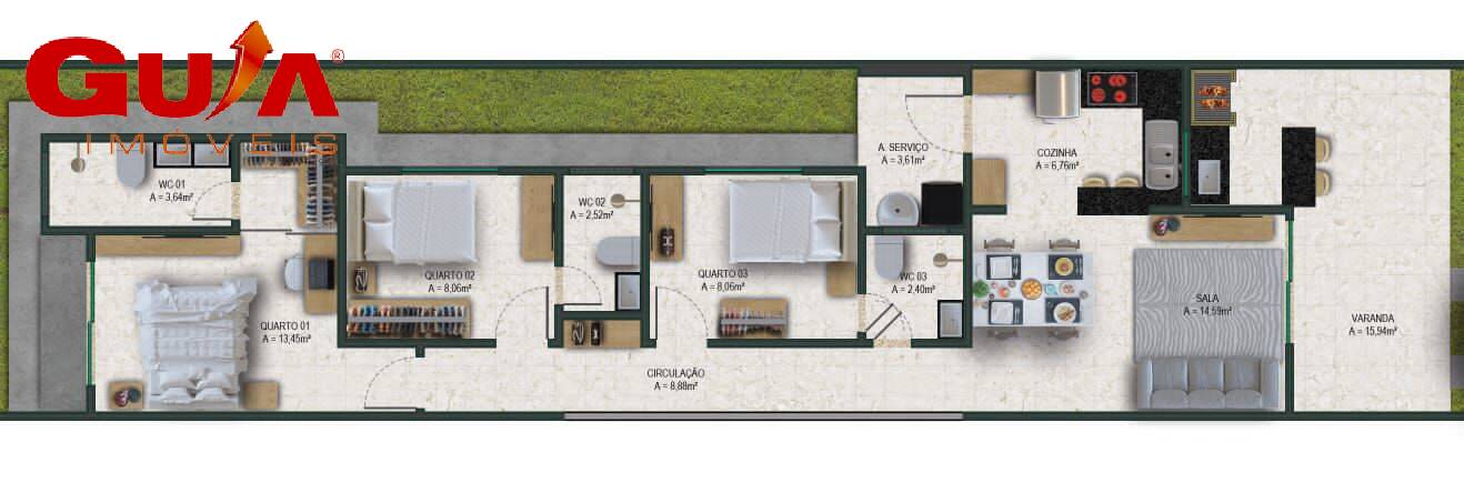 Casa à venda com 3 quartos, 100m² - Foto 2