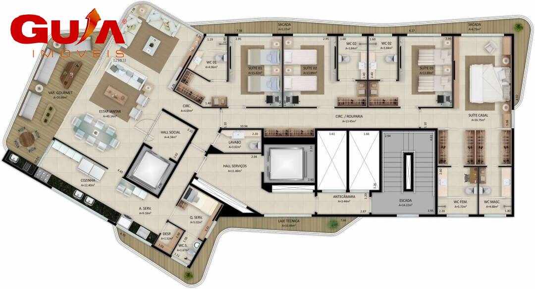 Apartamento à venda com 4 quartos, 253m² - Foto 12